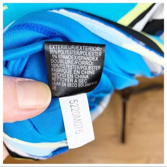 Tahari Bright Blue Multi Striped Side Draped Sleeveless Work Party Dress Sz 8 - Picture 13 of 13